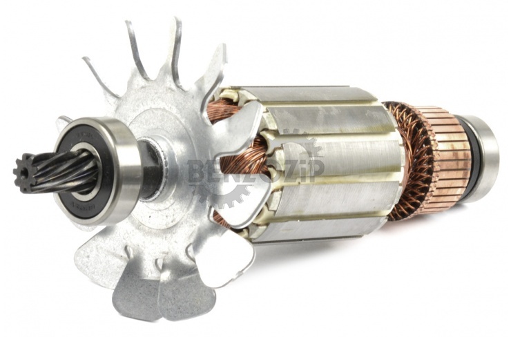 Ротор (Якорь) Mакита для торцовочной пилы 2400B, LS1030 (L-187 мм, D-49.5 мм, 9 зубов, наклон влево) ОРИГИНАЛ фото 3
