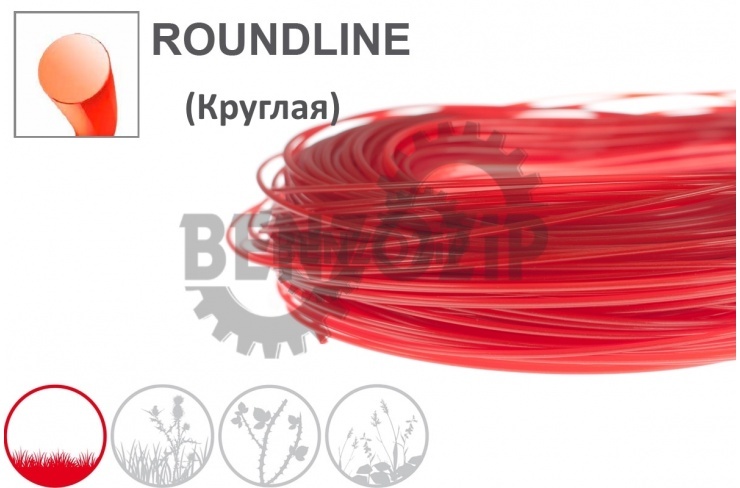 Леска для триммера 3, 0мм* 9м ROUNDLINE (красная круглая) OREGON фото 1