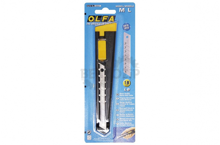 Нож OLFA 18 мм, сегментированное лезвие, автофиксатор фото 1